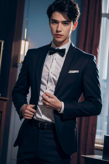 00472-1429749989-Best quality,masterpiece,ultra high res,photorealistic_1.4,1boy,light and shadow,1boy,male focus,solo,formal,black hair,bowtie,b.png